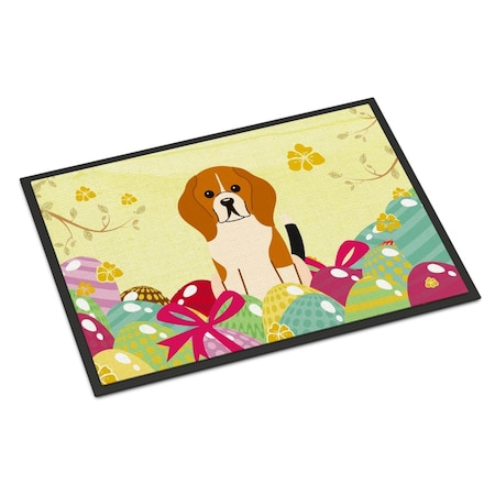 Carolines Treasures 24 x 36 in. Easter Eggs Beagle Tricolor Indoor or Outdoor Mat BB6040JMAT